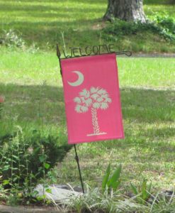 Pink Palmetto Yard Flag