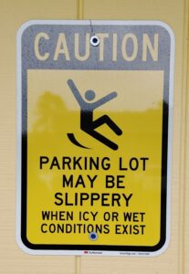 Slippery Ice Sign